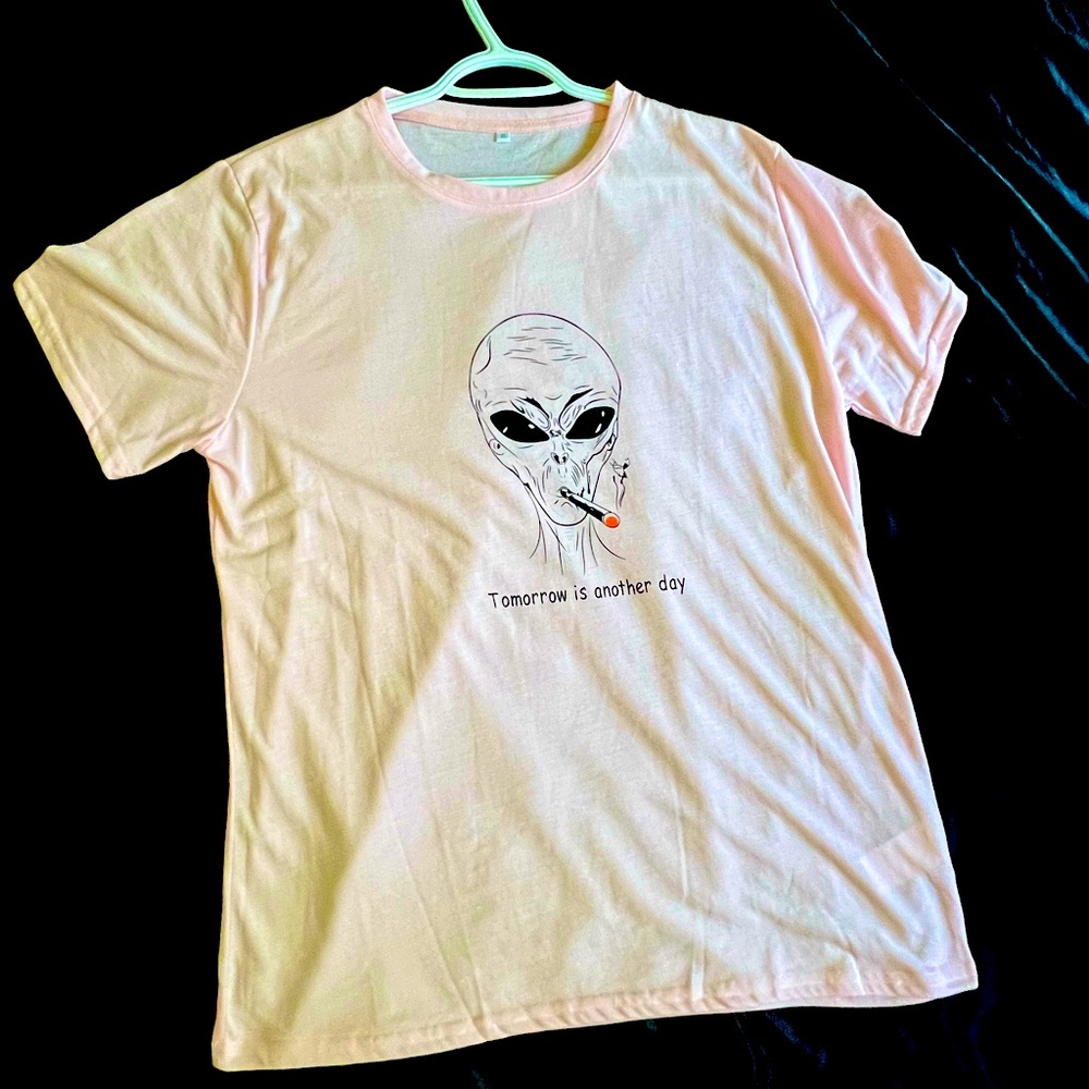 Unisex Light Pink Alien T-Shirt